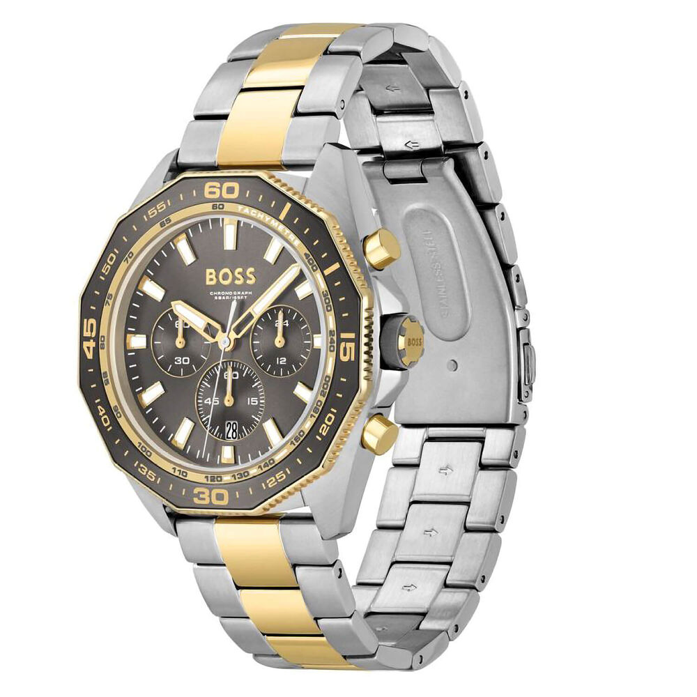 BOSS Energy 44mm Grey Dial Yellow Gold PVD & Steel Case Chronograph Watch