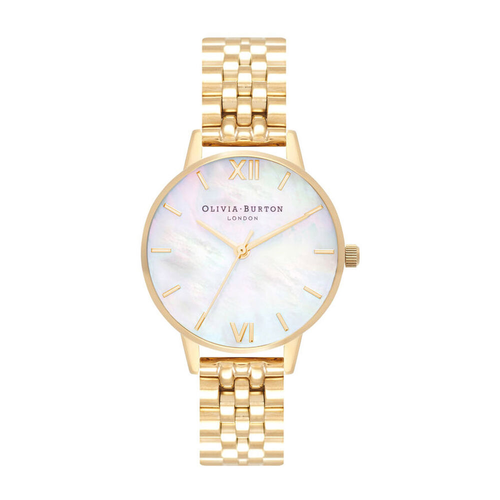 Olivia Burton Mother Of Pearl Yellow Gold-Toned Ladies Watch