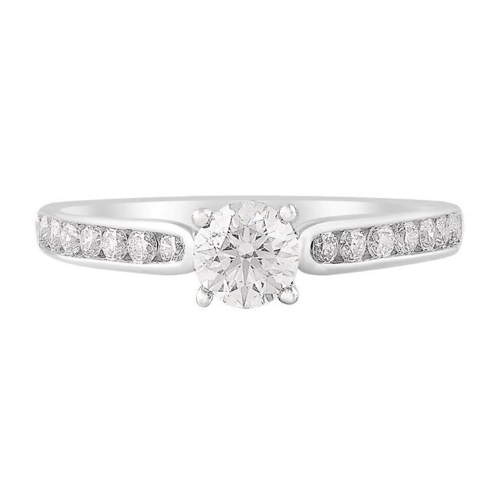 18ct White Gold 0.75ct Diamond Tulip Setting Shoulders Ring image number 0