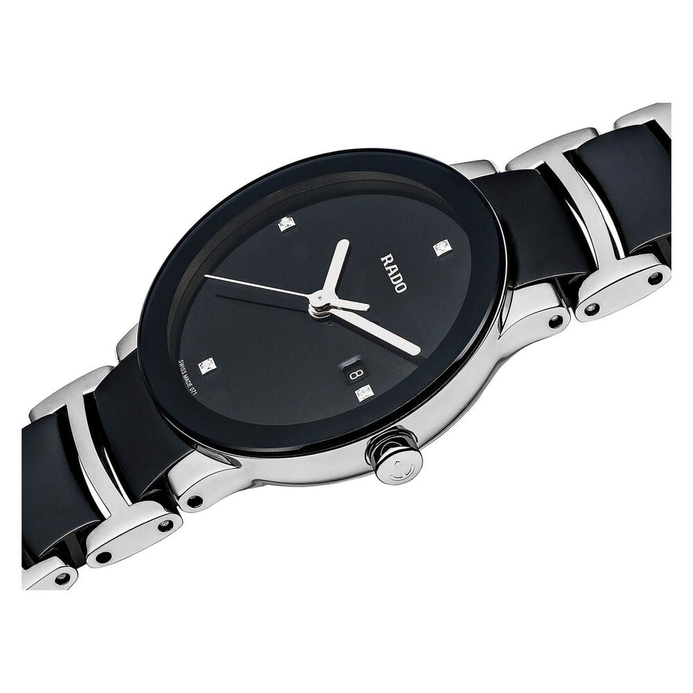 Rado Centrix diamond dial ceramic and stainless steel bracelet watch