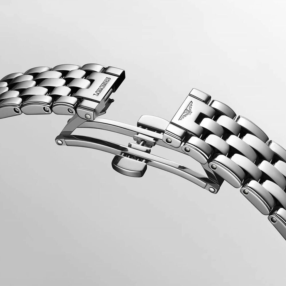 Longines Elegance Flagship Classic 30mm White Dial Diamond Dots Steel Bracelet Watch image number 6