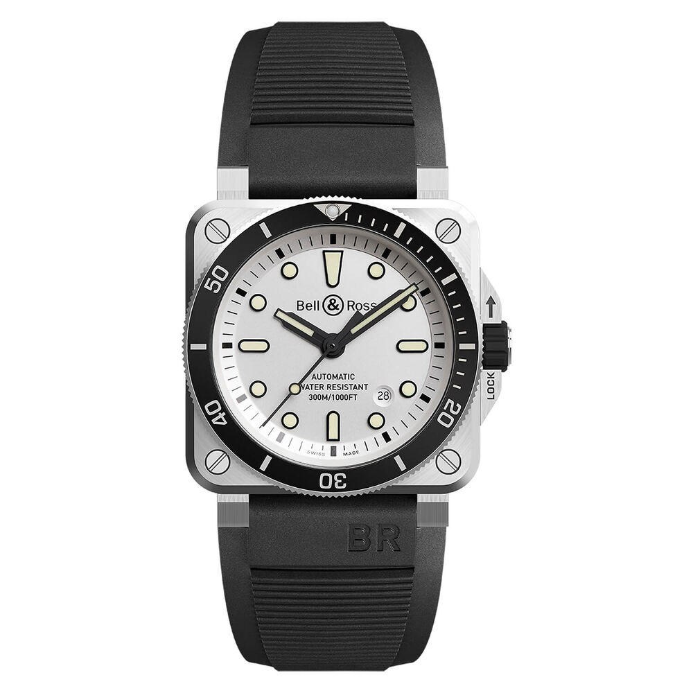 Bell&Ross Auto White Diver 42mm Silver Dial Black Strap Watch image number 0