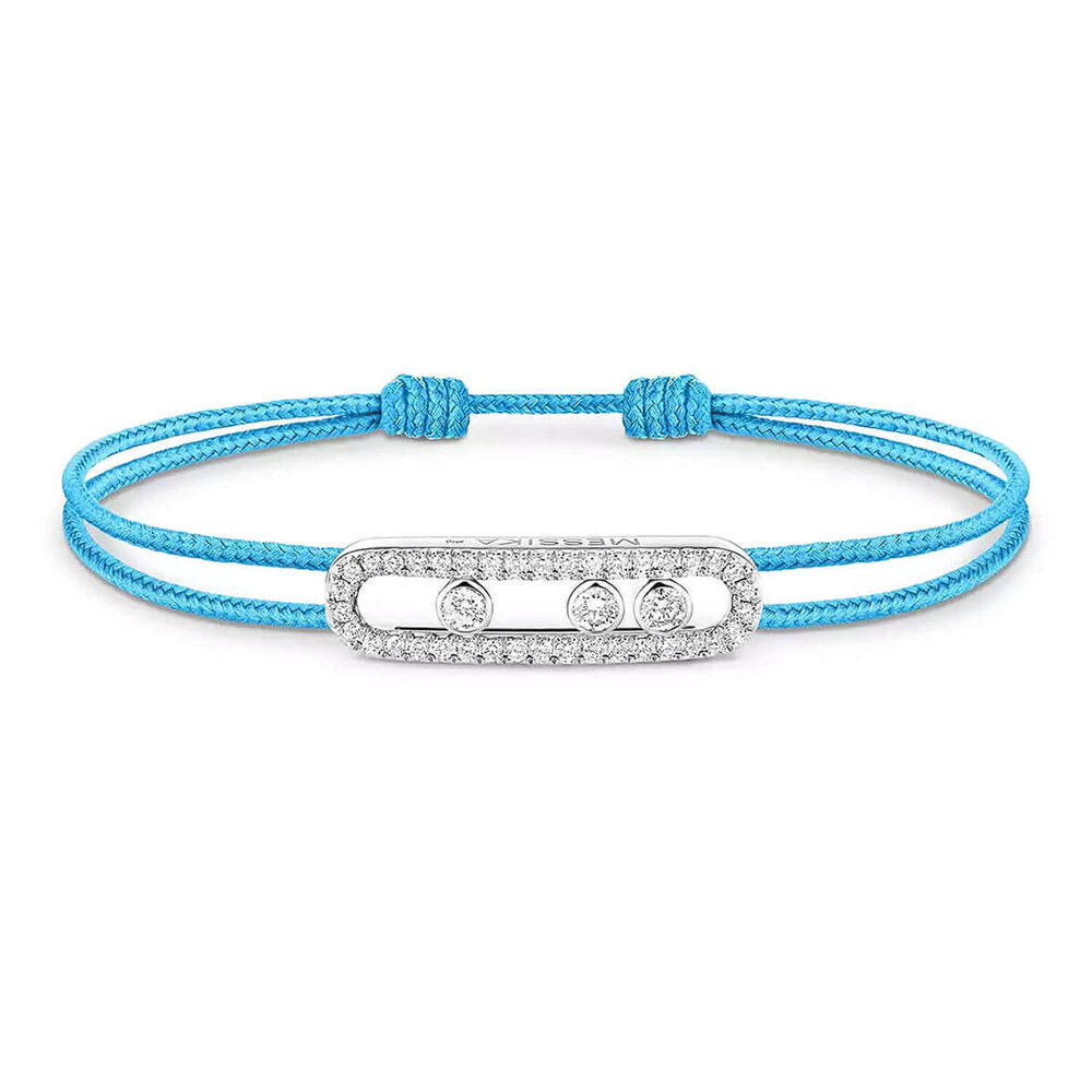 Messika Care(s) White Gold 0.26ct Diamond Blue Cord Bracelet image number 1