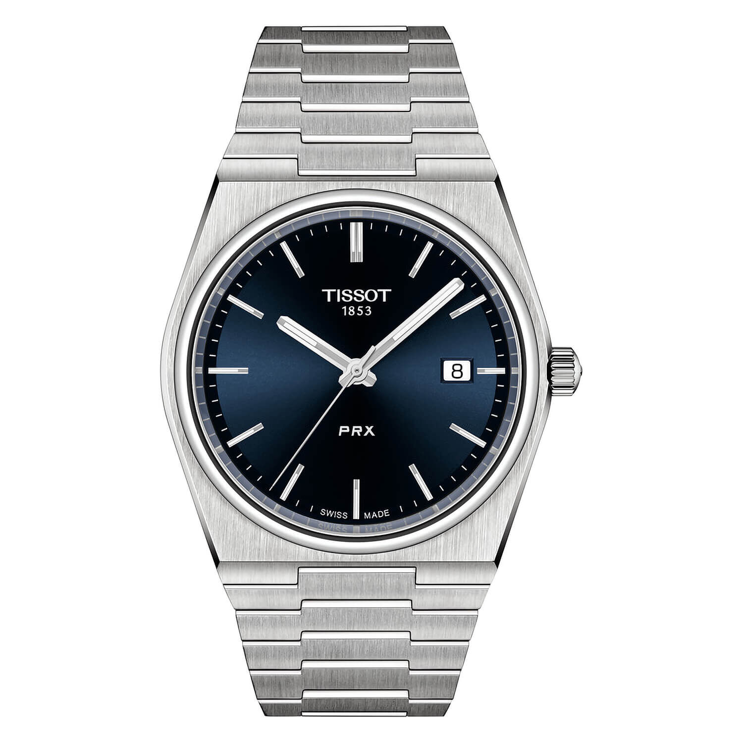 Tissot PRX 40mm Blue Dial Steel Case Bracelet Watch at Fraser Hart