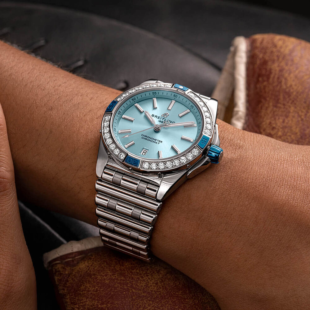 Breitling Super Chronomat Automatic 38 Blue Dial Bracelet Watch image number 4