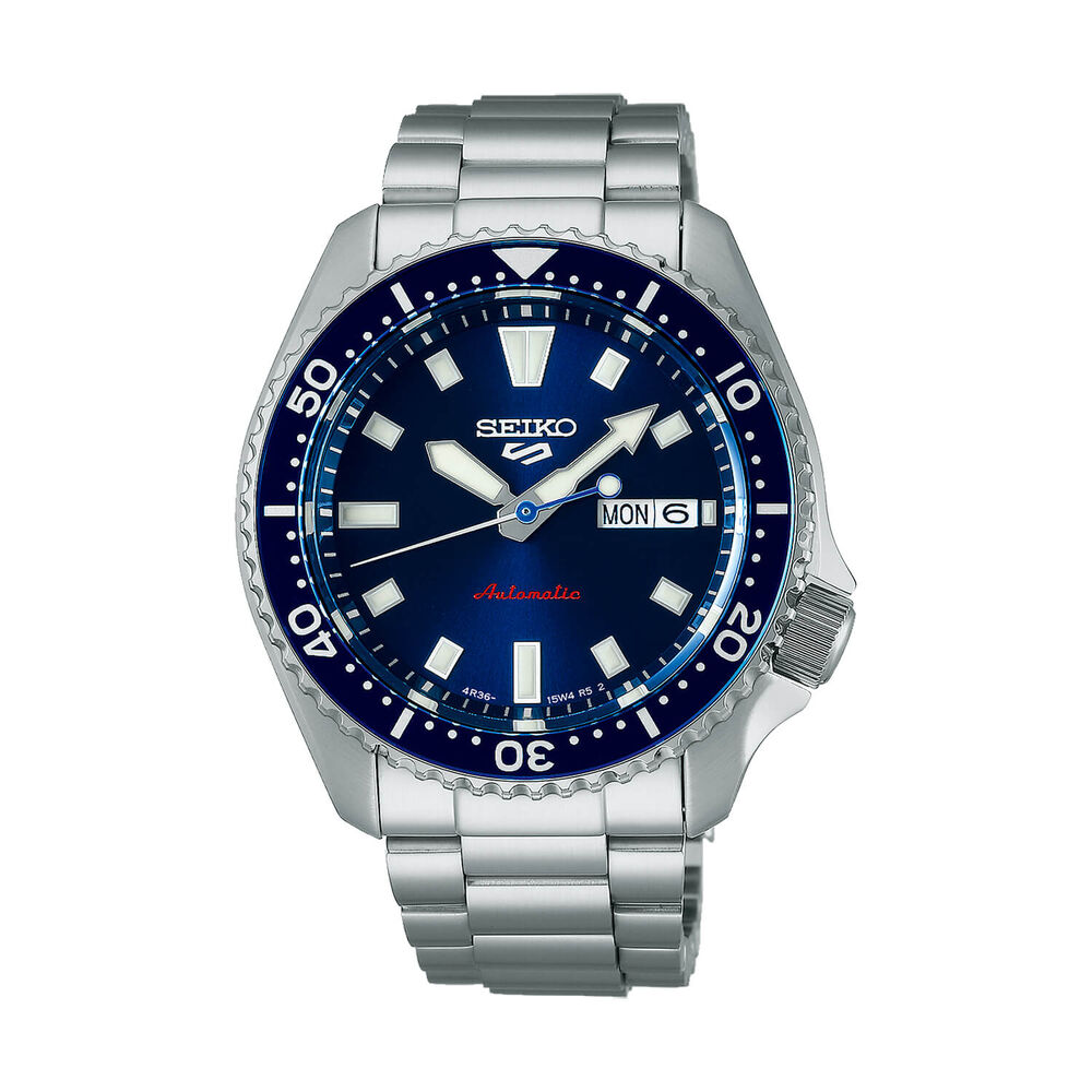 Seiko 5 Sport SKX Redux 'Koniro Blue' 42.5mm Dial Steel Bracelet Watch image number 0