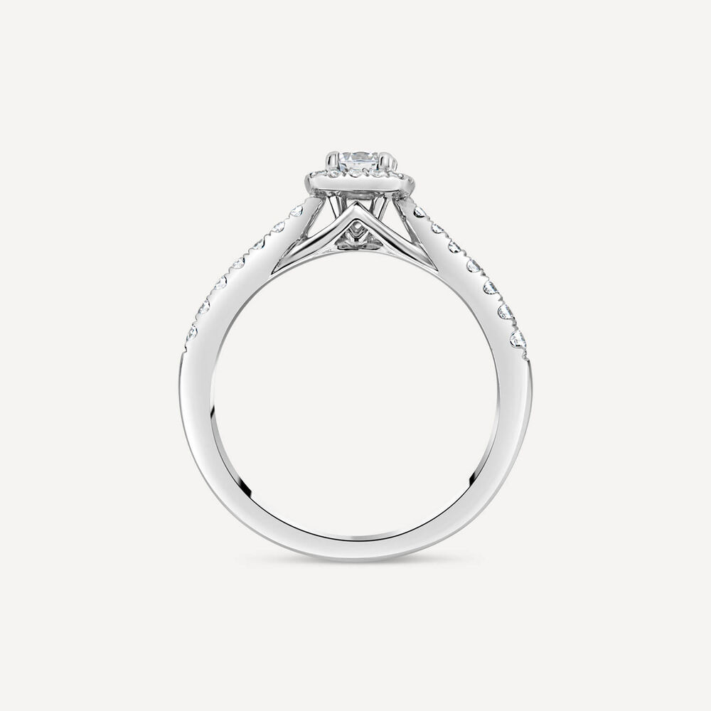 Orchid Setting 18ct White Gold 0.50ct Square Halo Diamond & Shoulders Engagement Ring image number 4