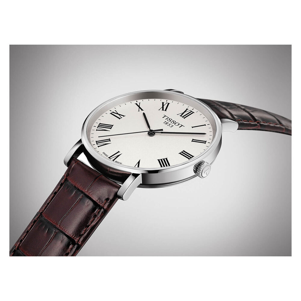 Tissot T-Classic Everytime Medium Brown Leather Men's Watch