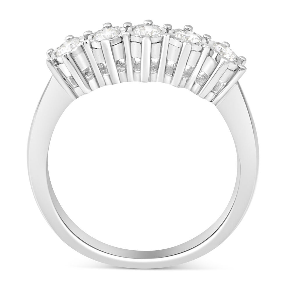 Ladies 9ct White Gold 5 stone Diamond Illusion Ring .25ct image number 2