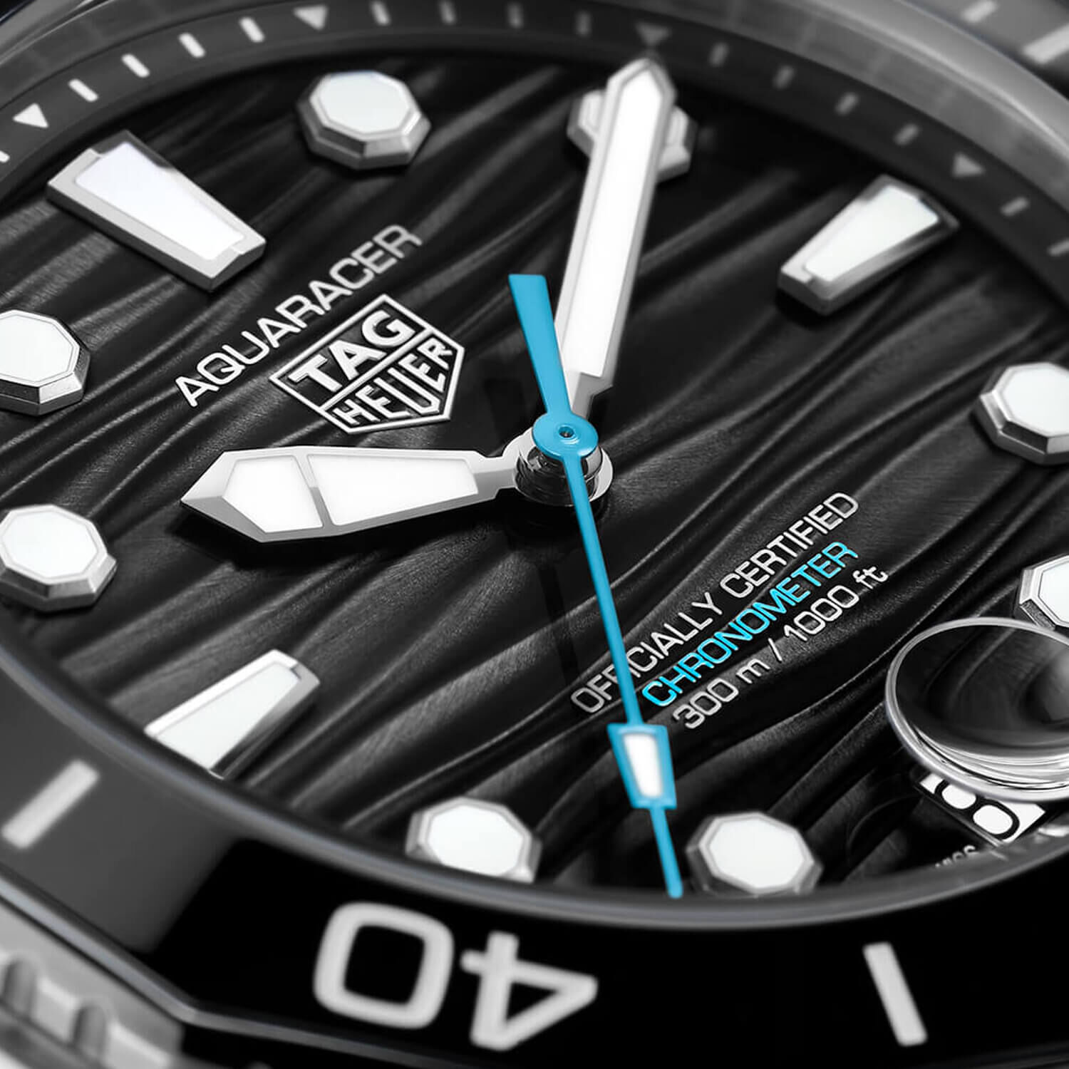 TAG Heuer Aquaracer Professional 300 Date 42mm Black Dial Ceramic Bezel Steel Bracelet Watch