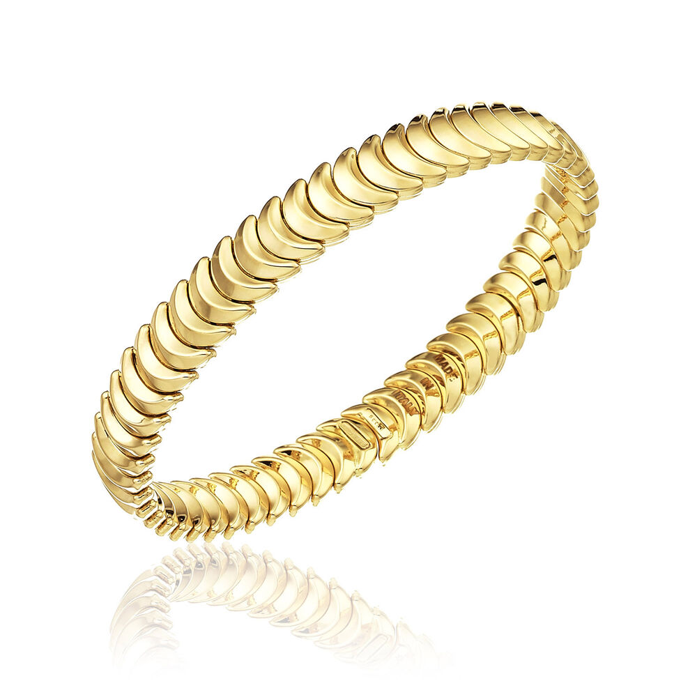 Chimento 18ct Yellow Gold Armillas Collection Ridge Curve Bangle Bracelet image number 0