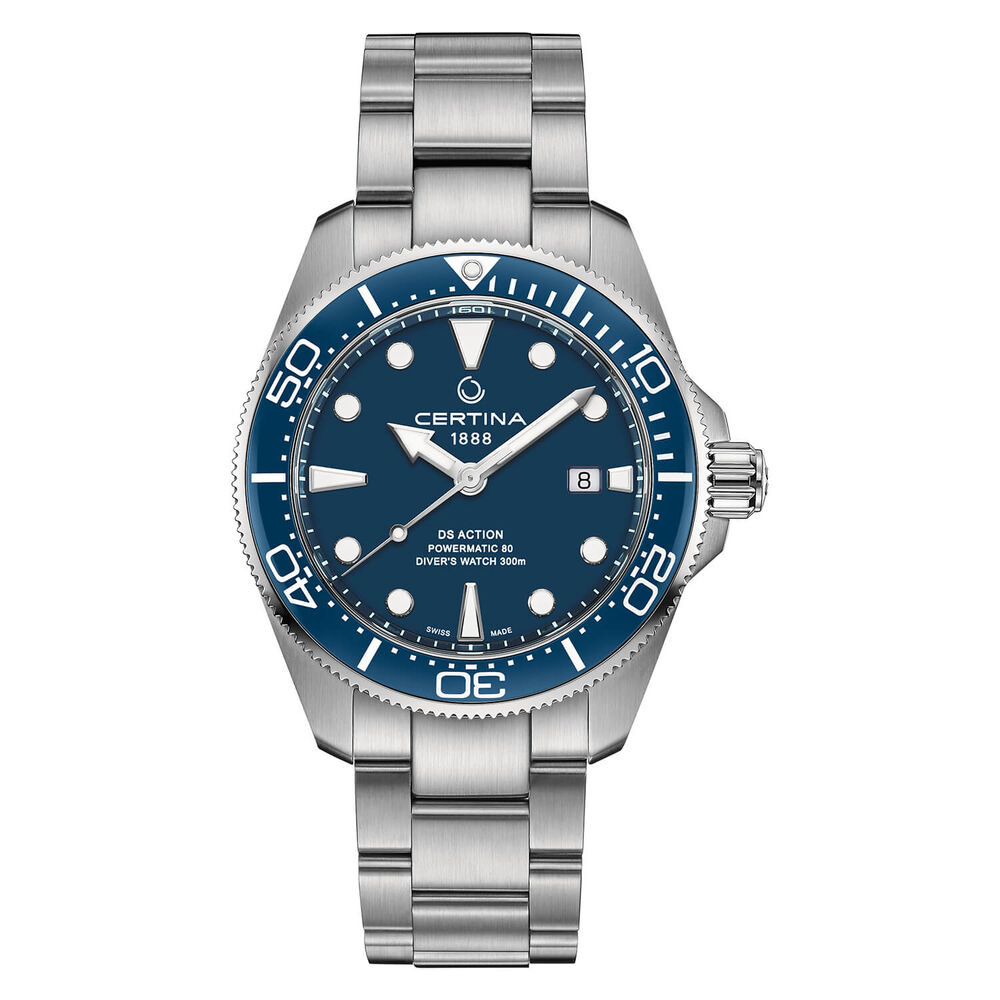 Certina DS Action Diver 43mm Blue Dial Steel Case Bracelet Watch
