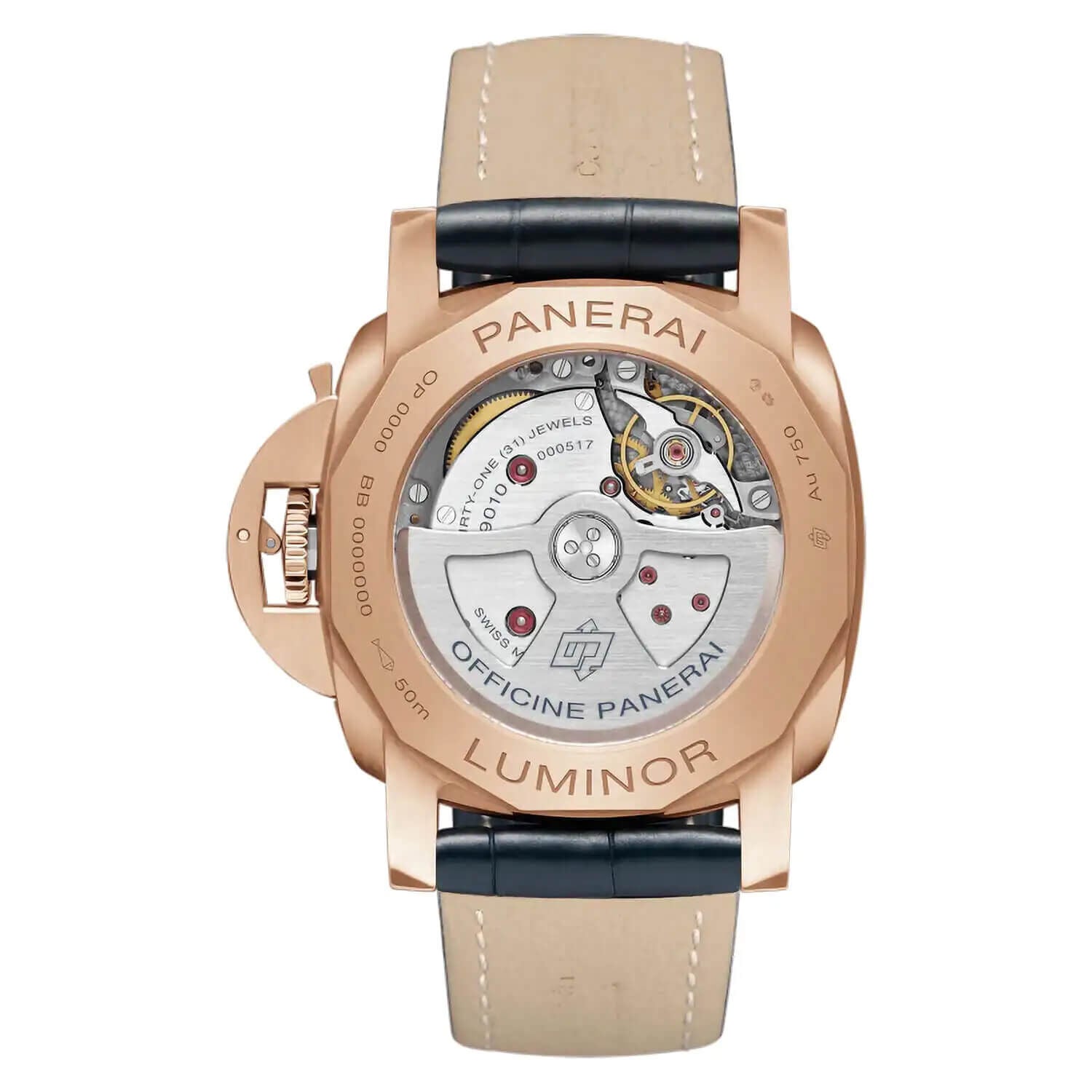Panerai Luminor 44mm Marina Blue Dial Strap Watch