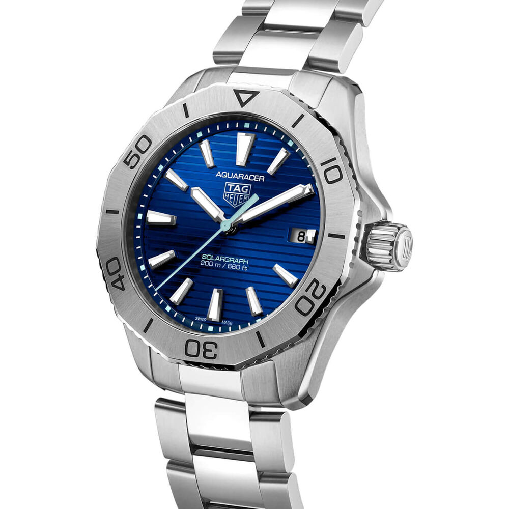 TAG Heuer Aquaracer Professional 200 Solargraph 40mm Blue Dial Stainless Steel Bracelet Watch image number 1