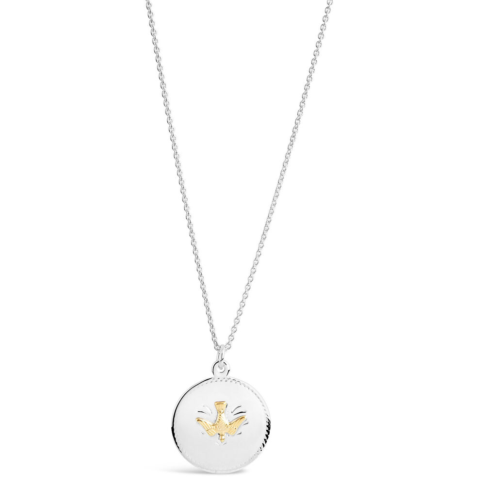 Sterling Silver & Yellow Gold-Plated Dove Pendant (Chain Included)