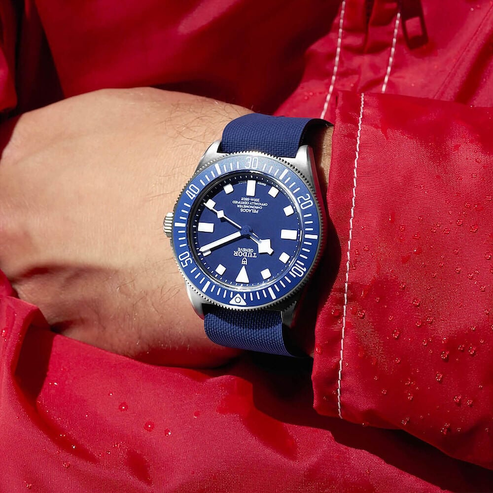 TUDOR Pelagos FXD 42mm Blue HMK Dial Blue & Grey Fabric Strap Watch (2024) image number 5