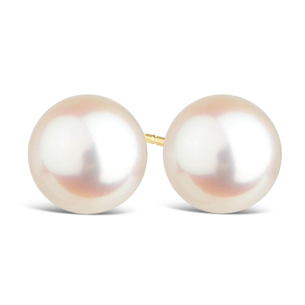 18ct gold 7.5-8mm Akoya cultured pearl stud earrings