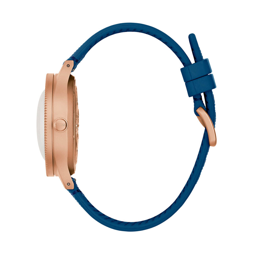 Bulova MIL-Ships Bronze 41mm Blue Dial Rubber and Cordura Nylon Strap Watch image number 3