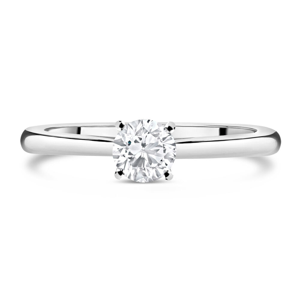 18ct White Gold 0.75ct Round Diamond Tulip Setting Ring image number 1