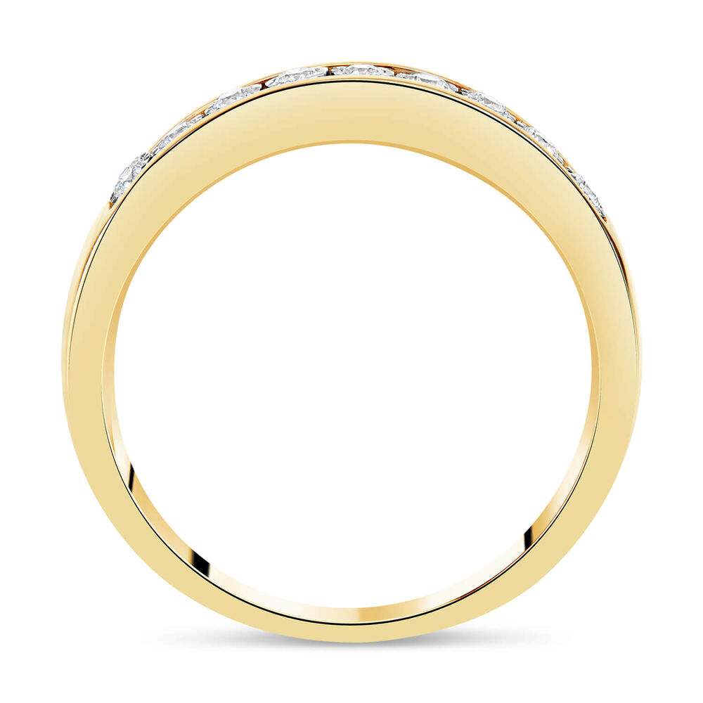 9ct Yellow Gold 0.15ct Diamond Illusion Channel Set Eternity Ring