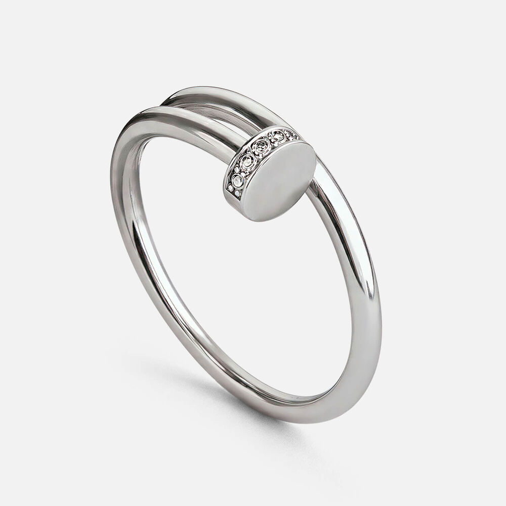 Sterling Silver Cubic Zirconia Nail Ring