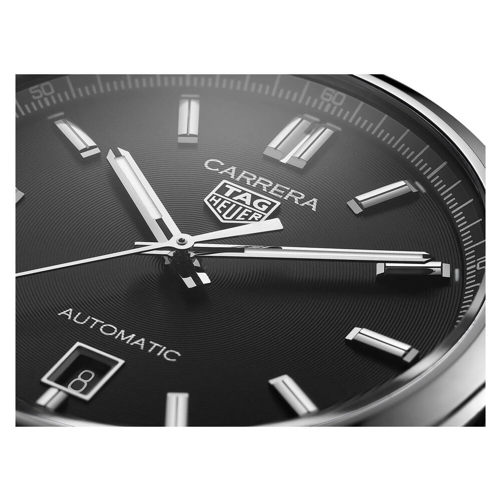 TAG Heuer Carrera Date 39mm Black Dial Stainless Steel Bracelet Watch image number 5