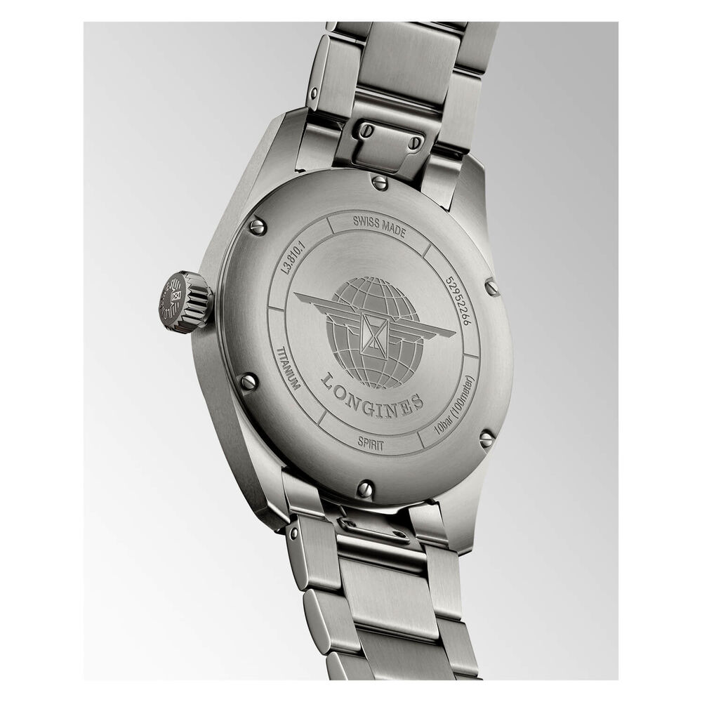 Longines Spirit 40mm Automatic Grey Dial Titanium Case Bracelet Watch image number 10