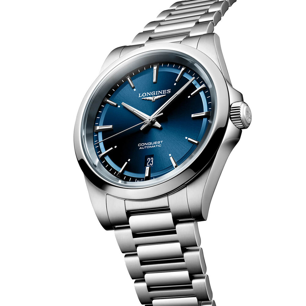Longines Conquest 2023 41mm Blue Sunray Dial Steel Case & Bracelet Watch image number 2