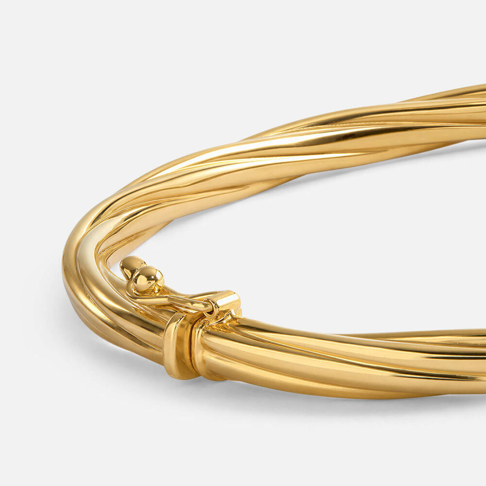 Yellow Gold Plated Vermeil Sterling Silver Twist Bangle