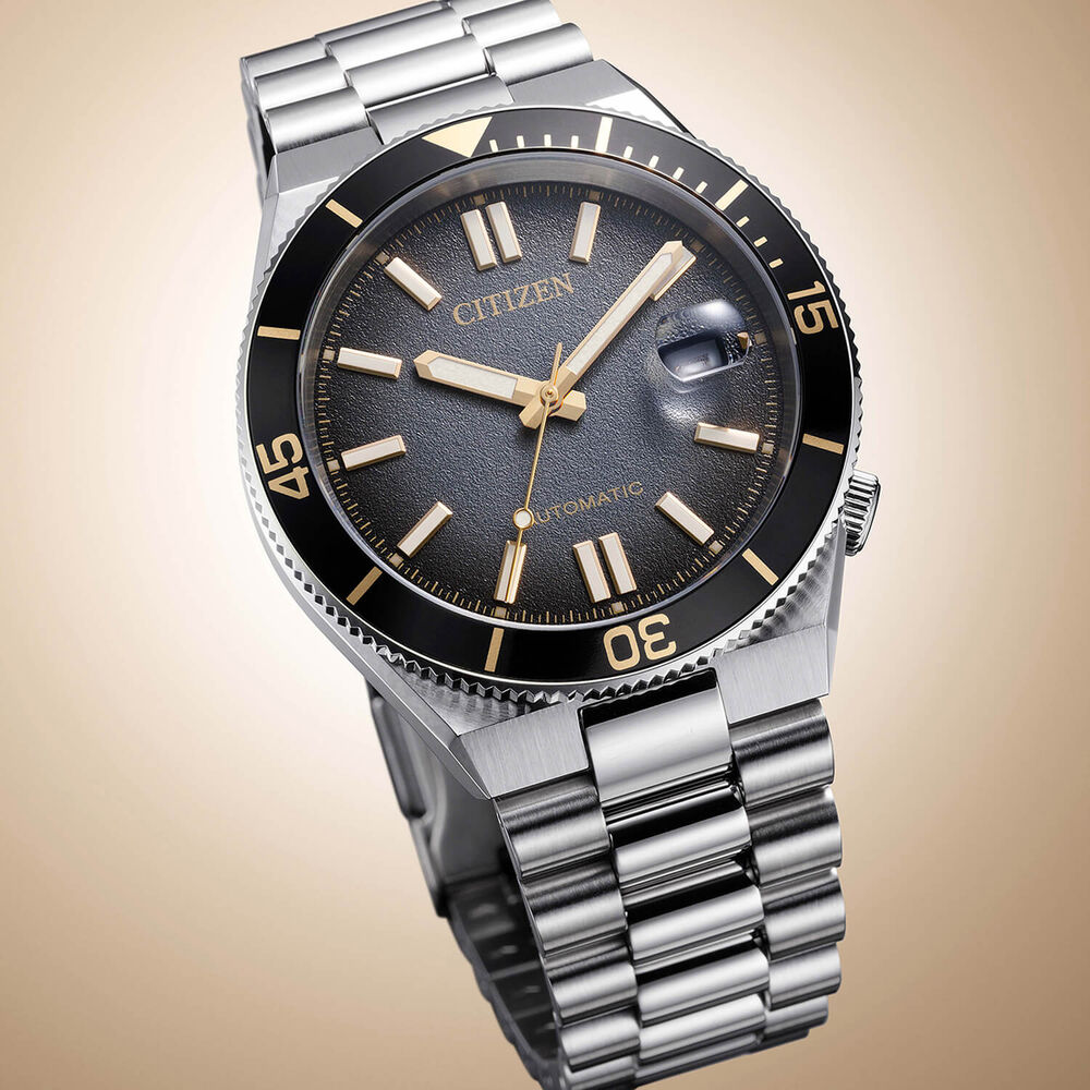 Citizen Tsuyosa Shore Timeslip 40mm Black Dial Steel Bracelet Watch