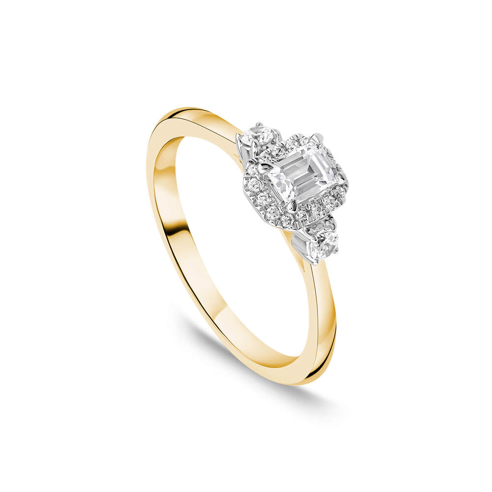 The Orchid Setting 18ct Yellow Gold Emerald Cut 0.33ct Diamond Ring