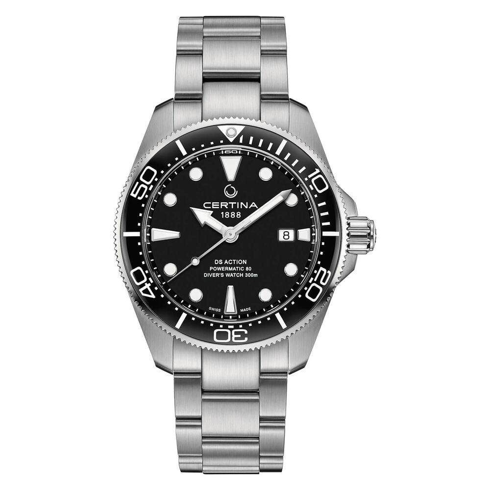 Certina DS Action Diver 43mm Black Dial Steel Case Bracelet Watch image number 0