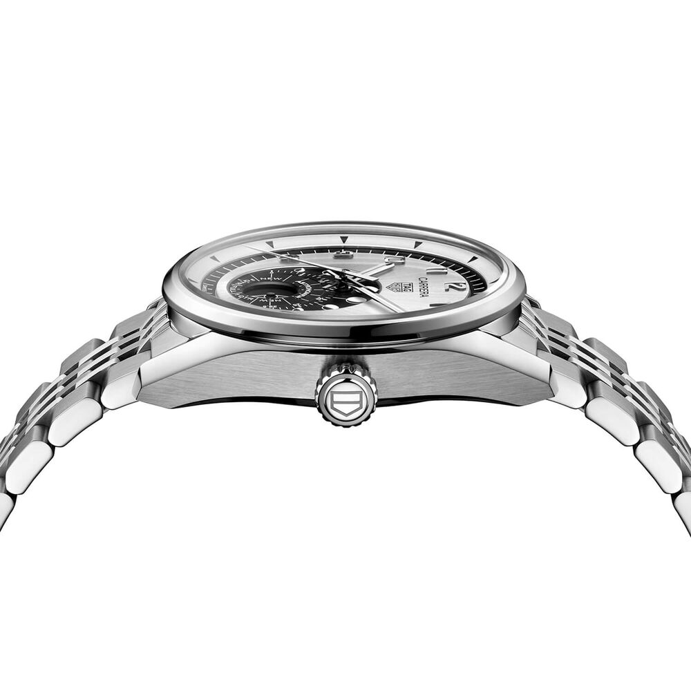 TAG Heuer Carrera Astronomer 39mm Silver Dial Steel Bracelet Watch image number 3
