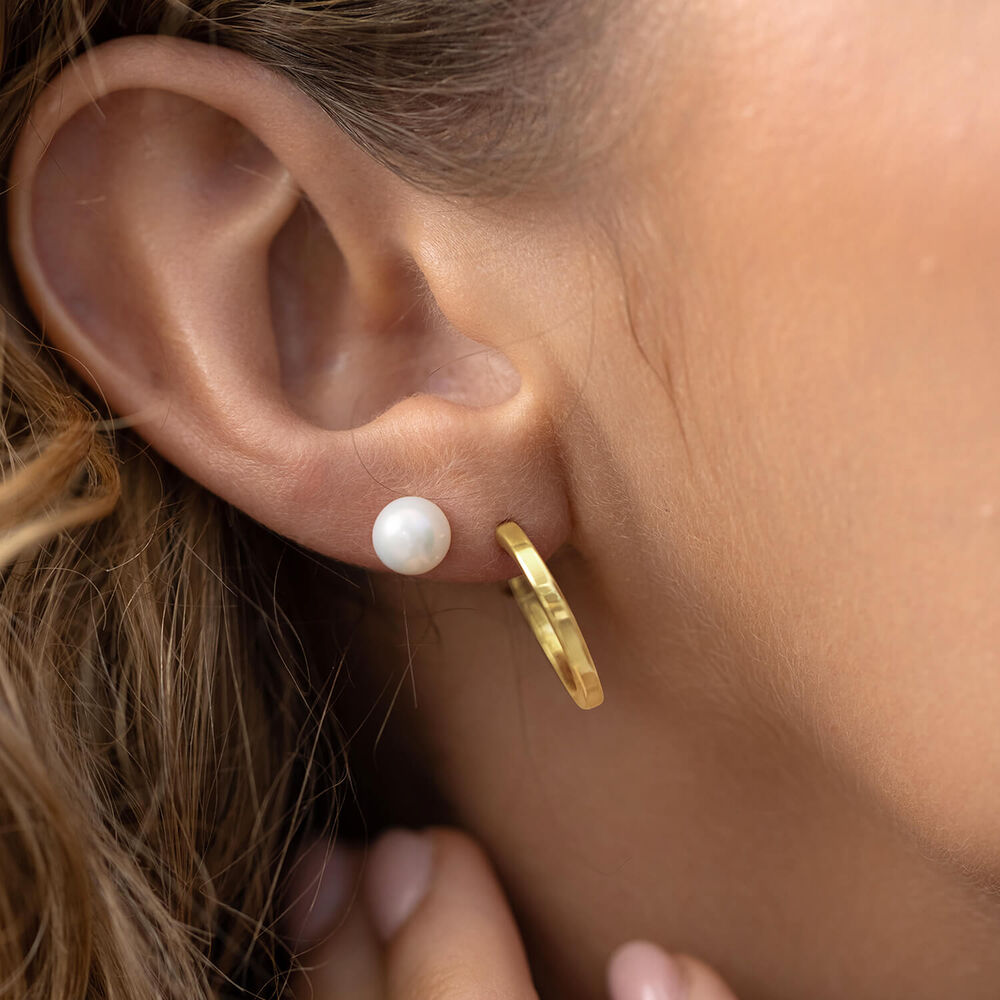 9ct Yellow Gold Round Earrings image number 4