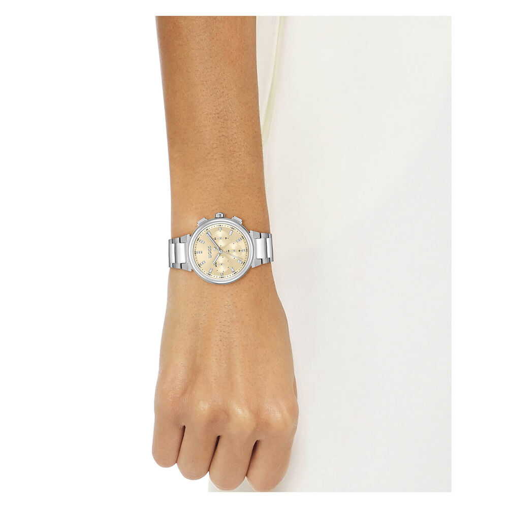 BOSS One 38mm Yellow Gold Dial Steel Case Watch image number 3