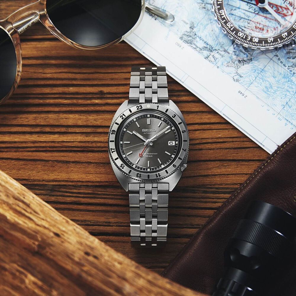 Seiko Prospex 'Navigator Timer' Limited Edition Mechanical GMT 38.5mm Grey Dial Watch image number 5