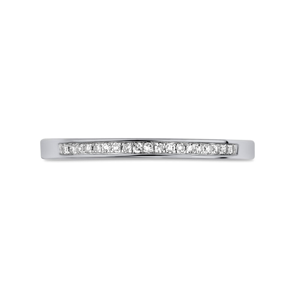 9ct White Gold 0.04ct Diamond Channel Wedding Band