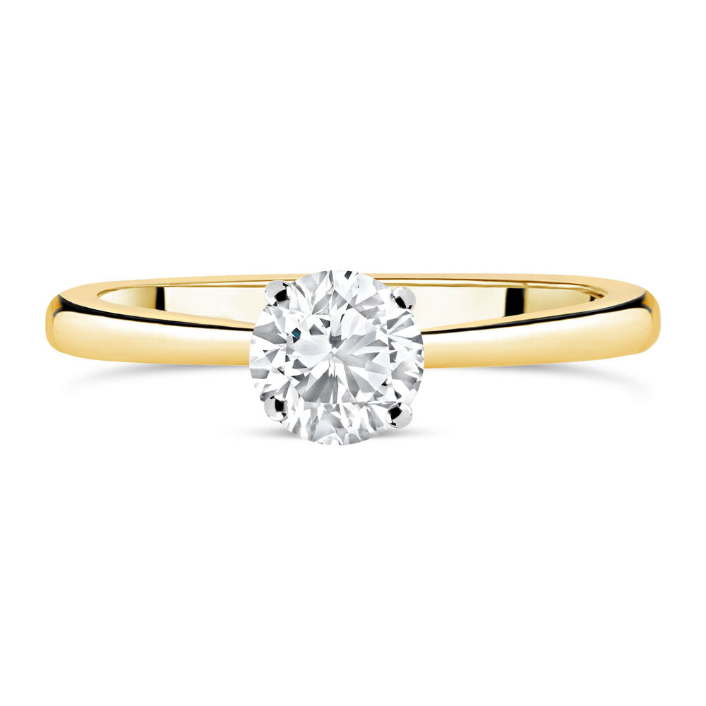 18ct Yellow Gold 0.75ct Round Diamond Tulip Setting Ring