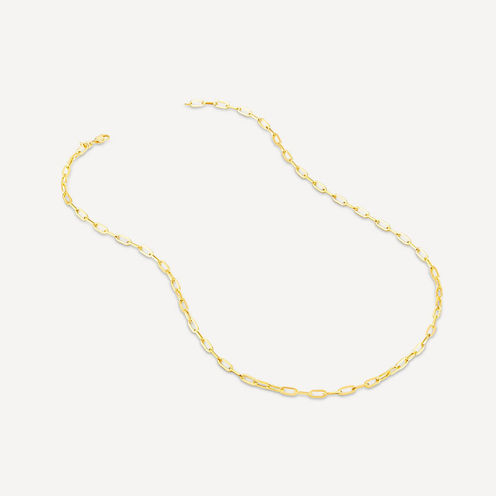 9ct Yellow Gold Paperlink Diamond Cut 20 inch Chain Necklet image number 2