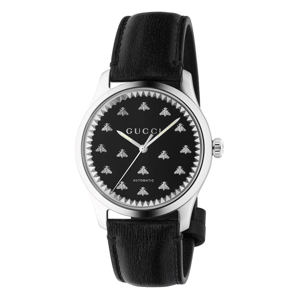 Gucci G-Timeless 42mm Black Onyx Dial Black Strap Watch