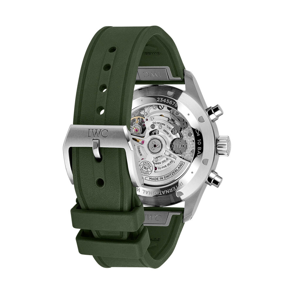 IWC Schaffhausen Pilot's Chronograph 43mm Green Dial Steel Bracelet Watch