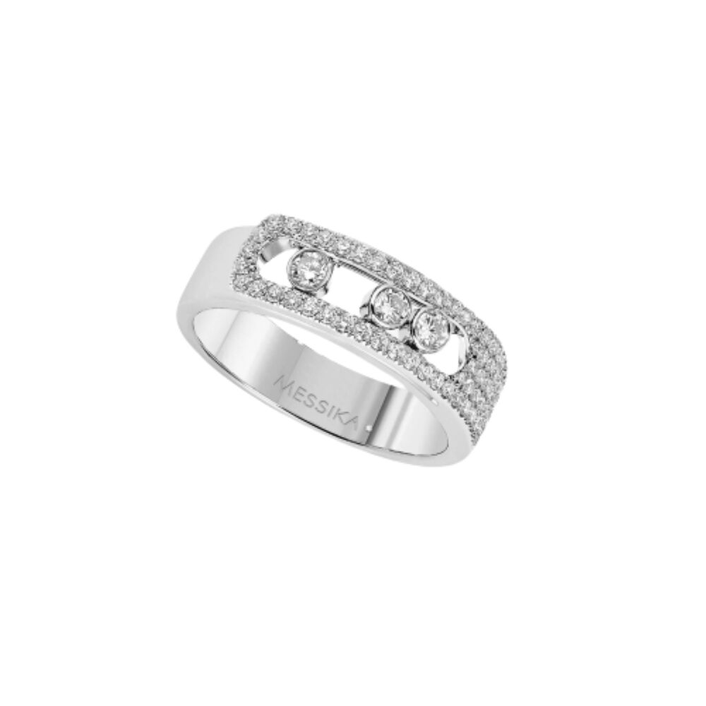 Messika Move Noa 18ct White Gold 0.40ct Pave Diamond Ring (Size O)