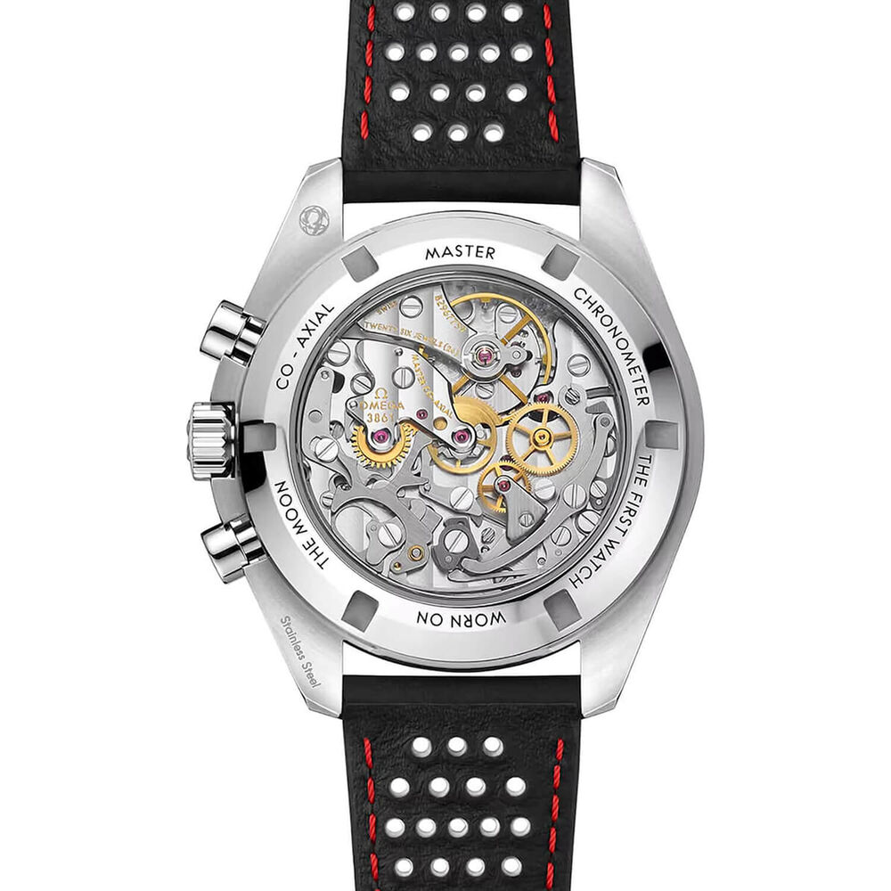 OMEGA Speedmaster Moonwatch Professional 42mm White Dial Black Leather Strap Watch image number 2