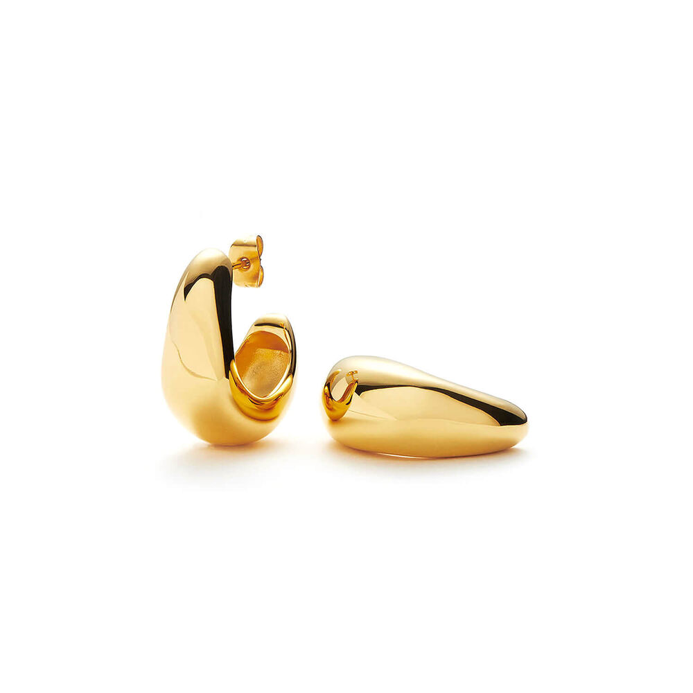 Missoma 18ct Gold Plated Brass Dome Medium Hoop Earrings