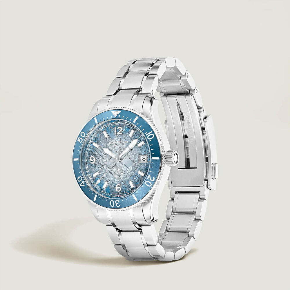 Montblanc Iced Sea Automatic Date 0 Oxygen 41mm Blue Dial Steel Bracelet Watch
