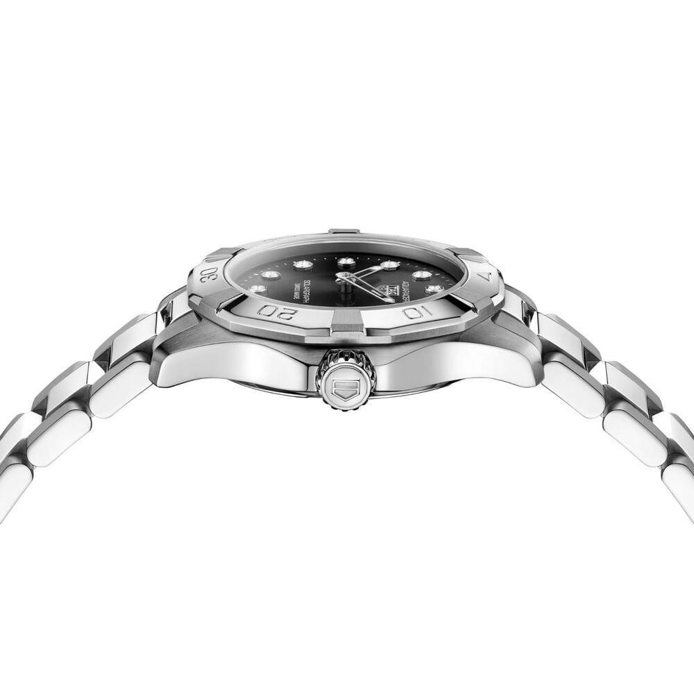 TAG Heuer Aquaracer Professional Solargraph 100 28mm Black Dial Diamonds Steel Bracelet Watch