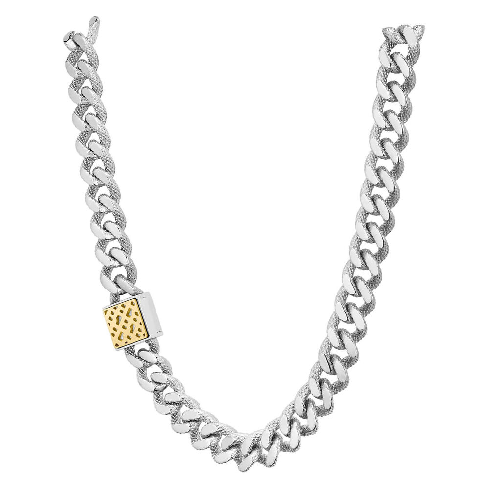 Ladies BOSS Caly Stainless Steel Plated Square Necklace image number 0