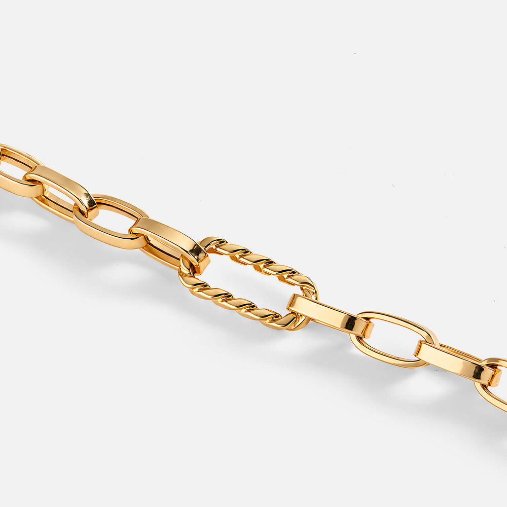 9ct Yellow Gold Rectangular Belcher Link Bracelet