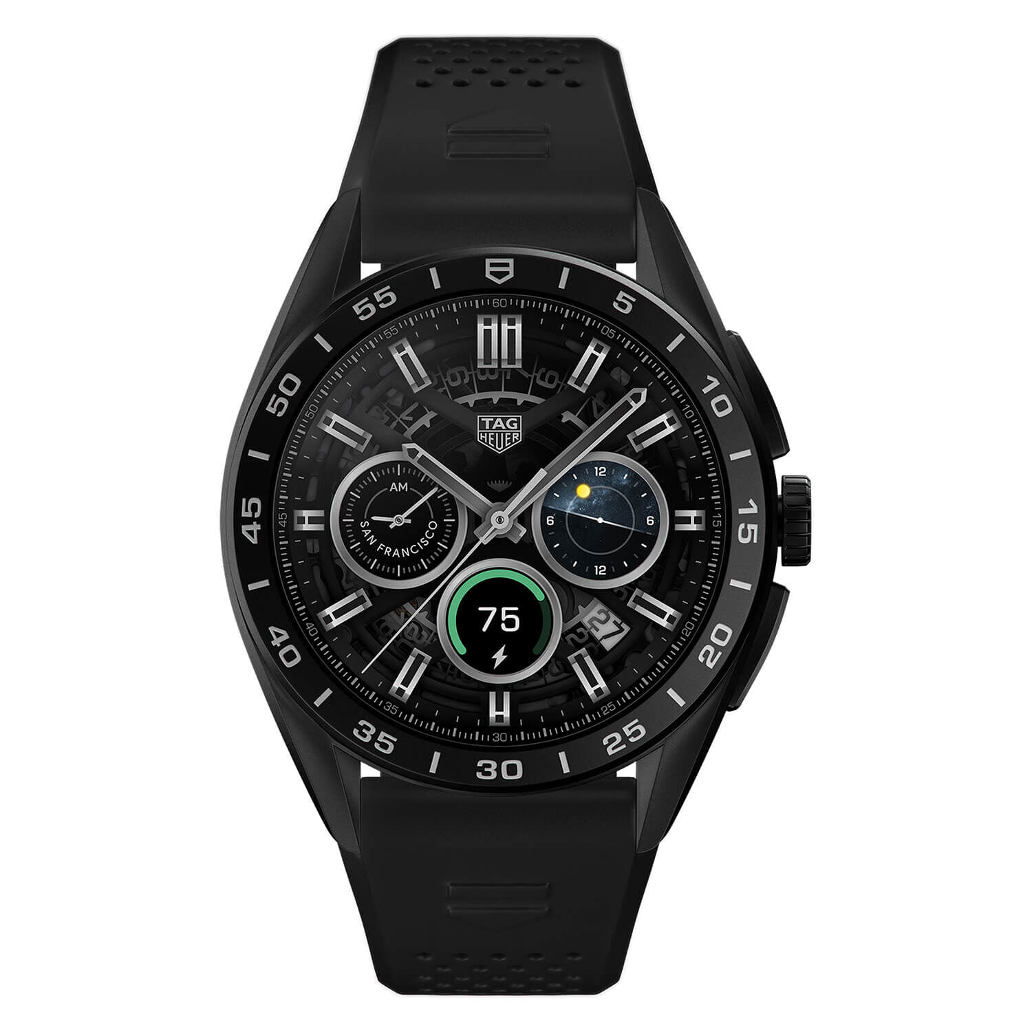 Tag heuer carrera men's black rubber strap 2025 watch