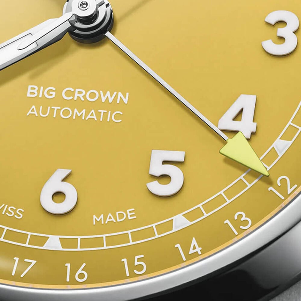 Oris Big Crown Pointer Date 40mm Yellow Dial Steel Bracelet Watch image number 4